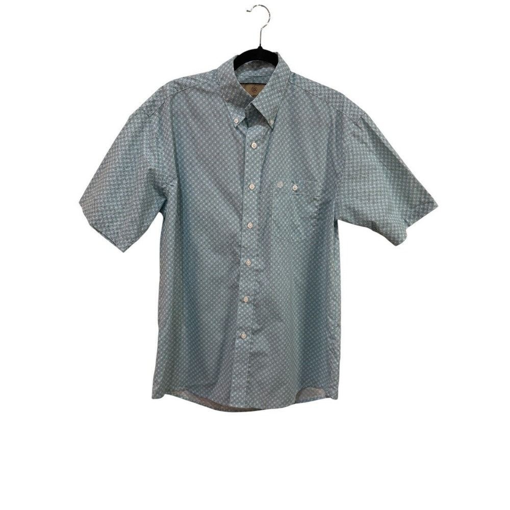 Wrangler Button-Up Shirt Short Sleeve‎ Patterned Casual Western Medium